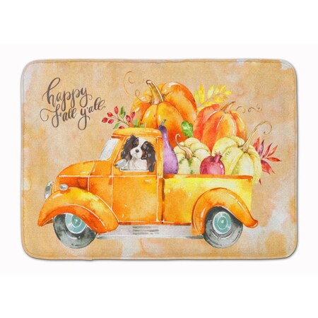 Carolines Treasures Fall Harvest Tricolor Cavalier Spaniel Machine Washable Memory Foam Mat CK2652RUG